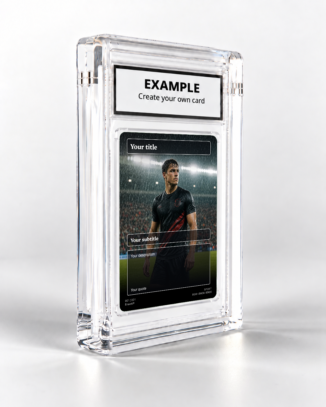Sport trading card in its display case