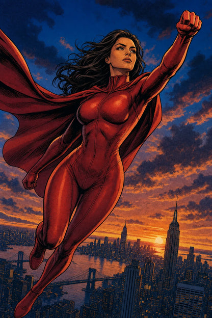 Superhero card artwork